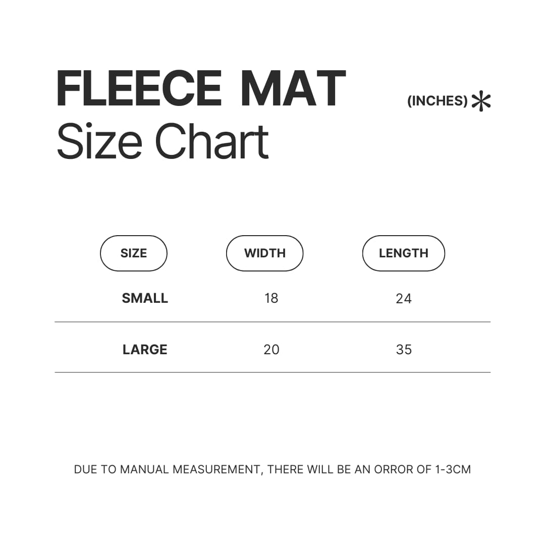 Fleece Mat Size Chart - Dragon Age Store