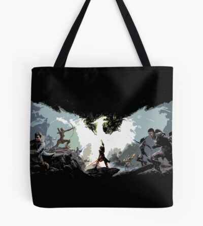 Minimalist Dragon Inquisition Age Gaming Gamer Edit Vector Tote Bag