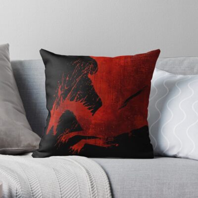 Dragon Age Origins Blood Dragon Black Throw Pillow