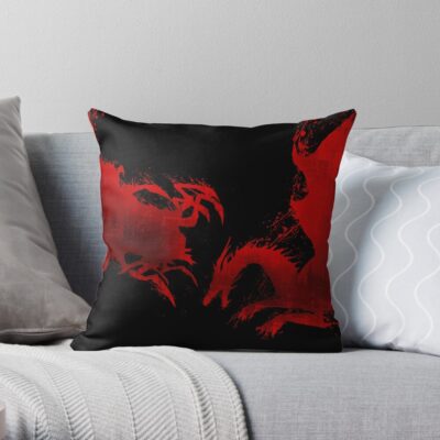 Dragon Age Origins Awakening Blood Dragon Black Throw Pillow