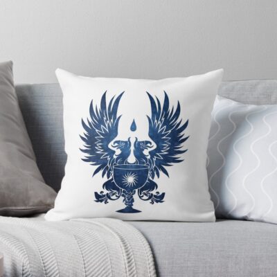 Dragon Age Grey Warden Blue White Bg Throw Pillow