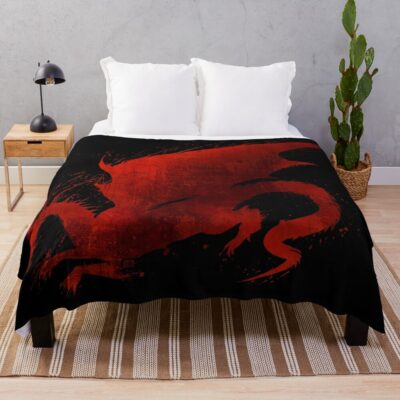 Dragon Age Origins Blood Dragon Black Throw Blanket
