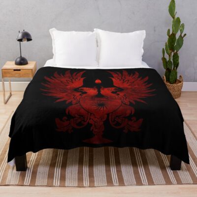 Dragon Age Grey Warden Red Throw Blanket