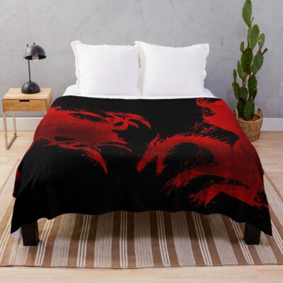 Dragon Age Origins Awakening Blood Dragon Black Throw Blanket