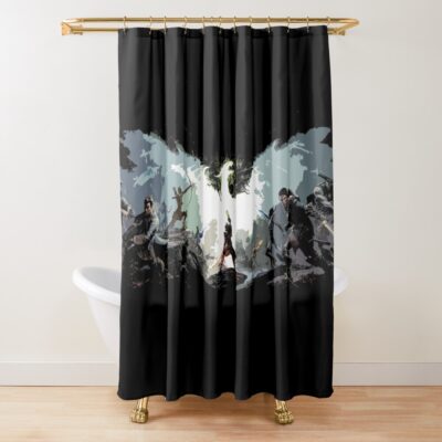 Minimalist Dragon Inquisition Age Gaming Gamer Edit Vector Shower Curtain