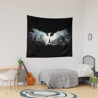Minimalist Dragon Inquisition Age Gaming Gamer Edit Vector Tapestry